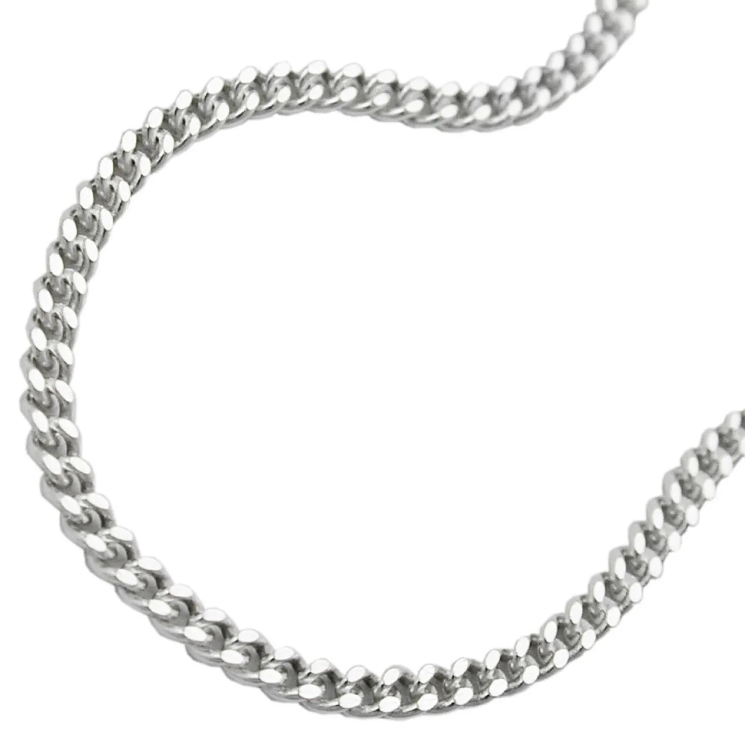 2mm Panzerkette Kette Collier Halskette, 925 Silber, diamantiert, 50cm
