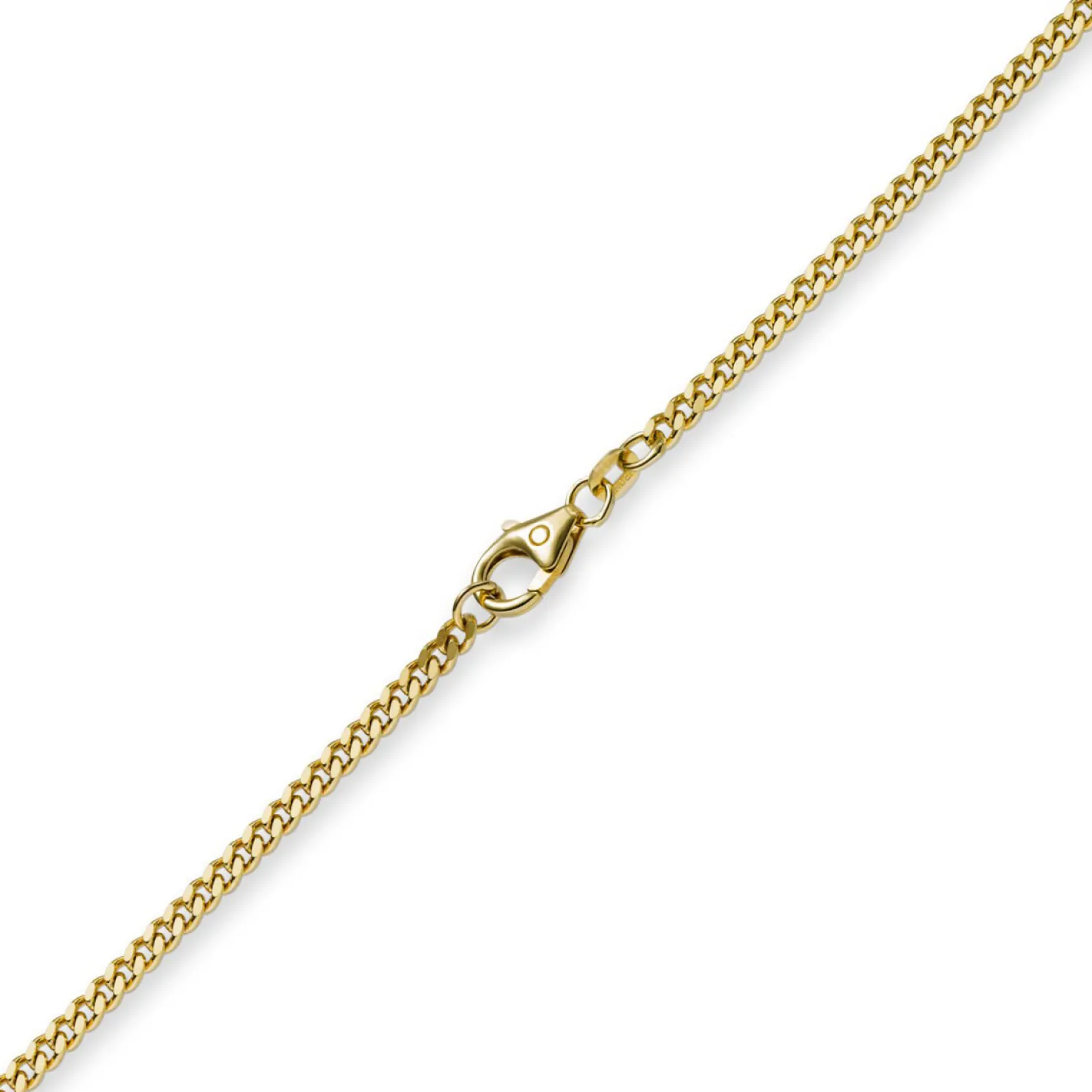 2,5mm Panzerkette Kette Collier aus 750 Gold Gelbgold, Goldkette, 55cm