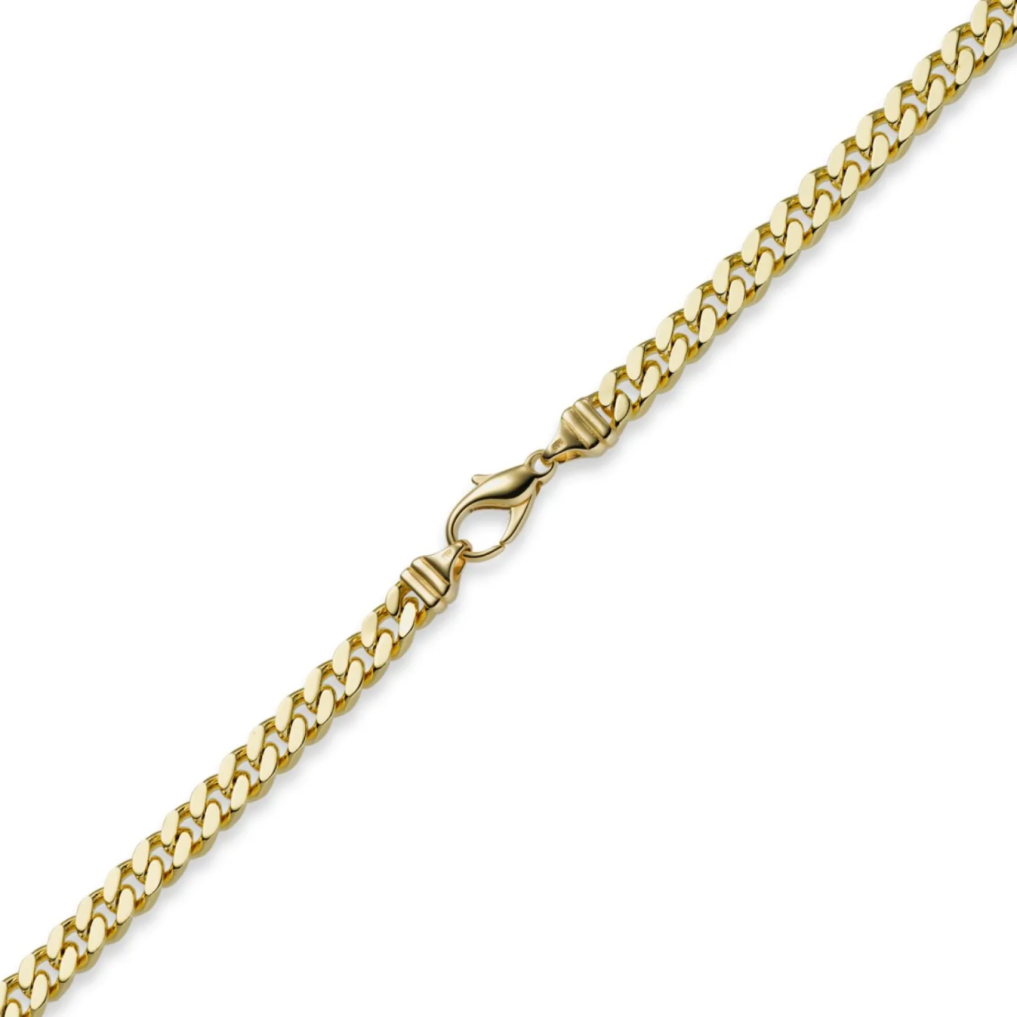 6mm Panzerkette Kette Collier aus 585 Gold Gelbgold, Goldkette, 60cm