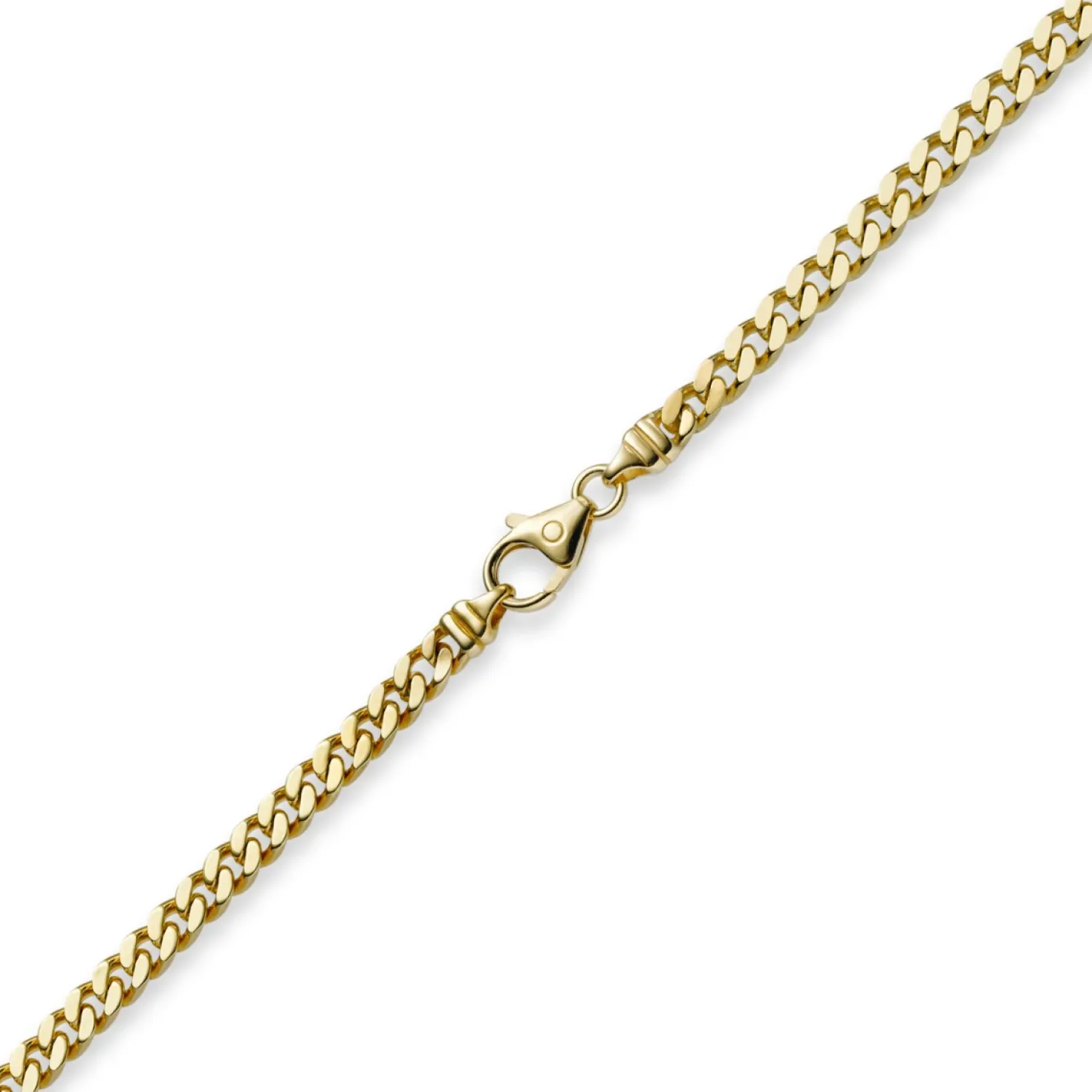4mm Panzerkette Kette Collier aus 585 Gold Gelbgold, Goldkette, 60cm
