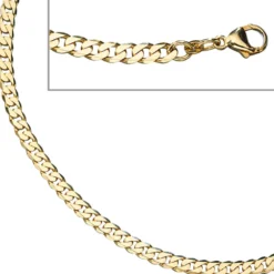 4,9mm Panzerkette Kette Halskette Halsschmuck 333 Gold Gelbgold 50cm