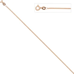 1,3mm Panzerkette Kette Halskette Collier aus 925 Silber rotgold vergoldet 42cm