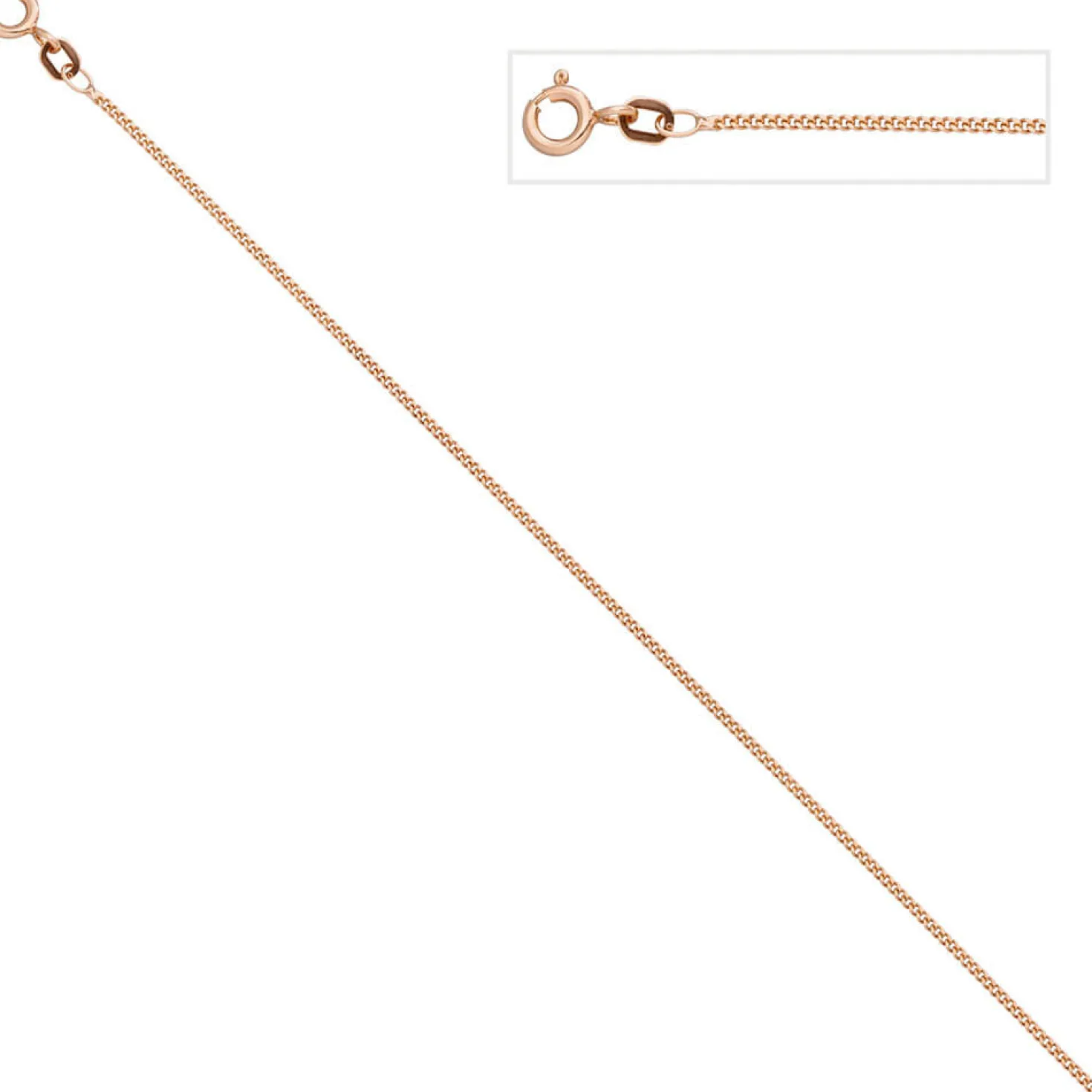 1,3mm Panzerkette Kette Halskette Collier aus 925 Silber rotgold vergoldet 50cm
