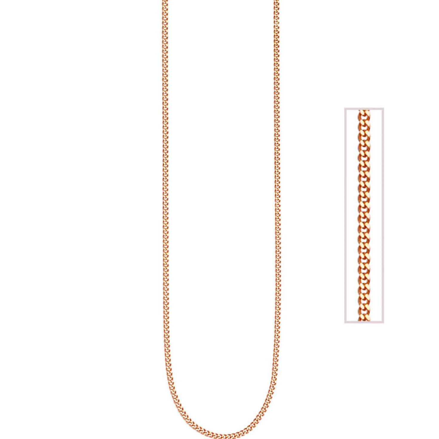 1,3mm Panzerkette Kette Halskette Collier aus 925 Silber rotgold vergoldet 50cm