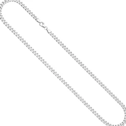 4,6mm Panzerkette Kette Halskette Halsschmuck 925 Silber rhodiniert 60cm Herren