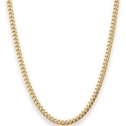 4mm Panzerkette oval diamantiert Collier Halskette aus 585 Gold Gelbgold 60cm