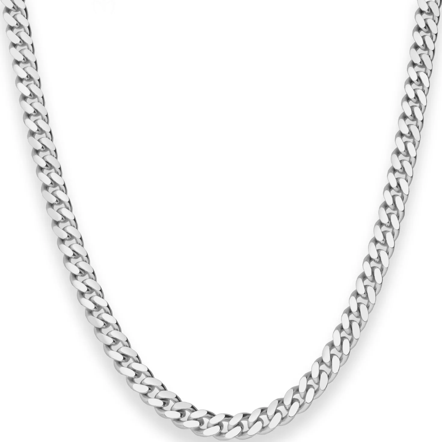 5,3mm Panzerkette oval diamantiert Kette Collier Halskette aus 925 Silber 50cm