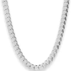 8,2mm Panzerkette oval Silberkette Collier Halskette aus 925 Silber 55cm