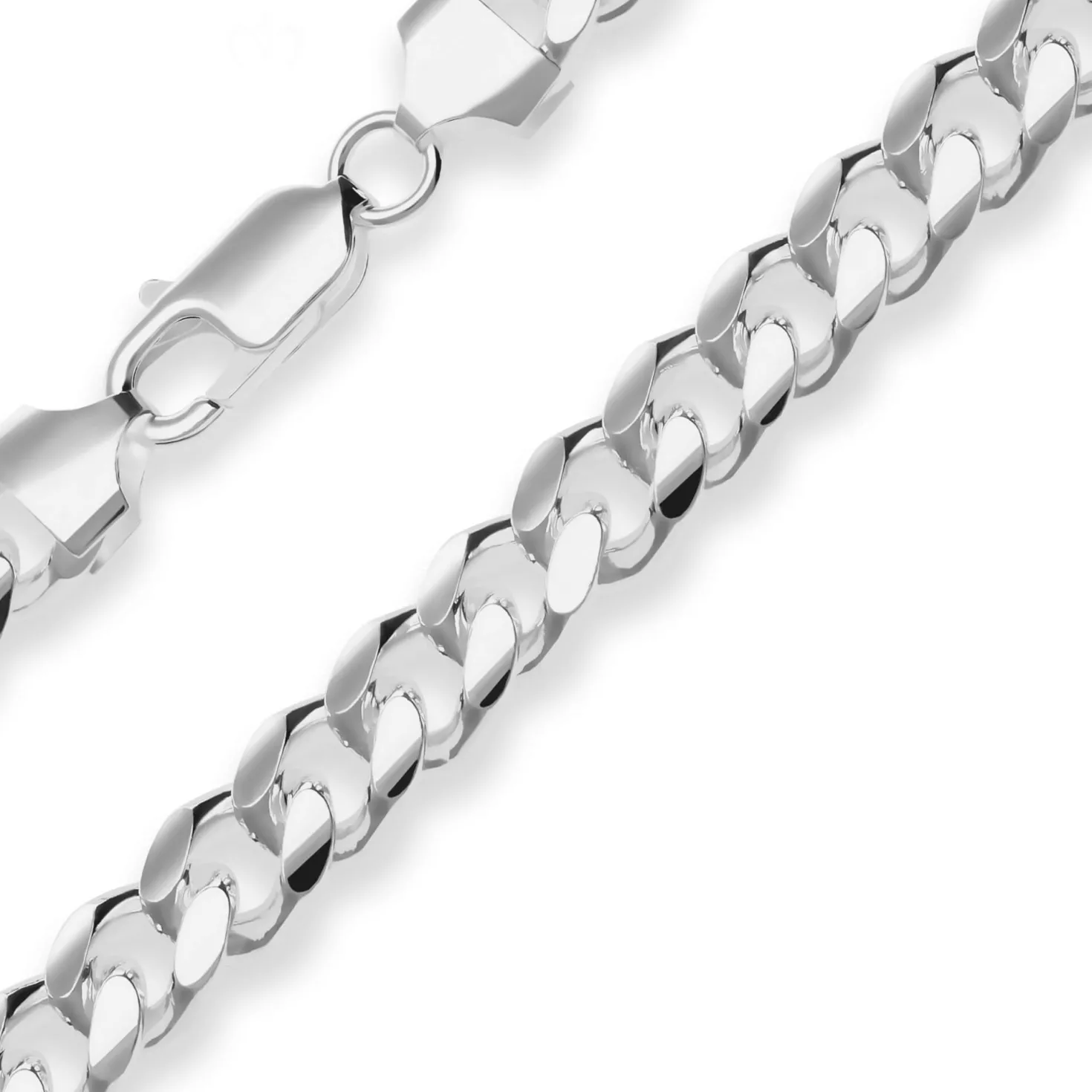 8,2mm Panzerkette oval Silberkette Collier Halskette aus 925 Silber 55cm