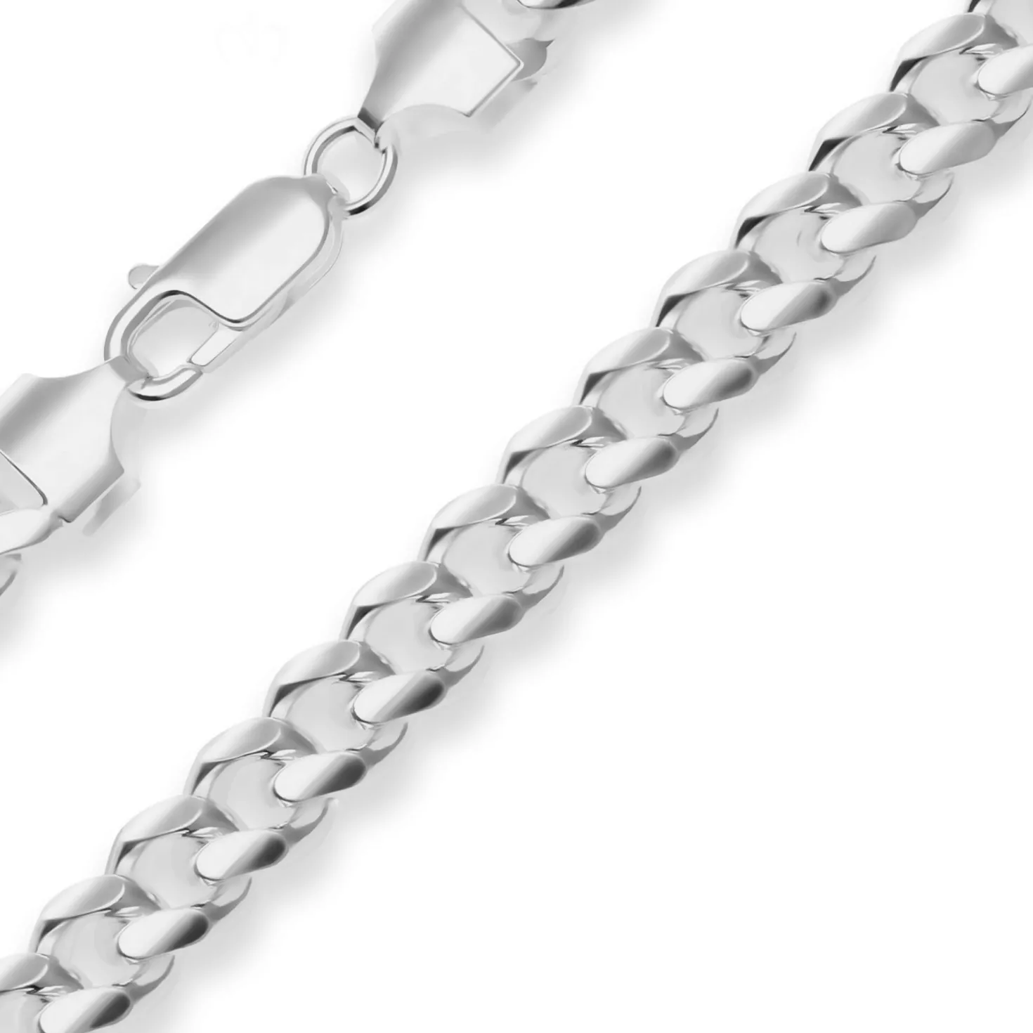 6,9mm Panzerkette oval Silberkette Collier Halskette aus 925 Silber 45cm