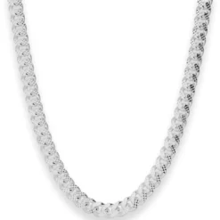 6,9mm Panzerkette oval Silberkette Collier Halskette aus 925 Silber 45cm