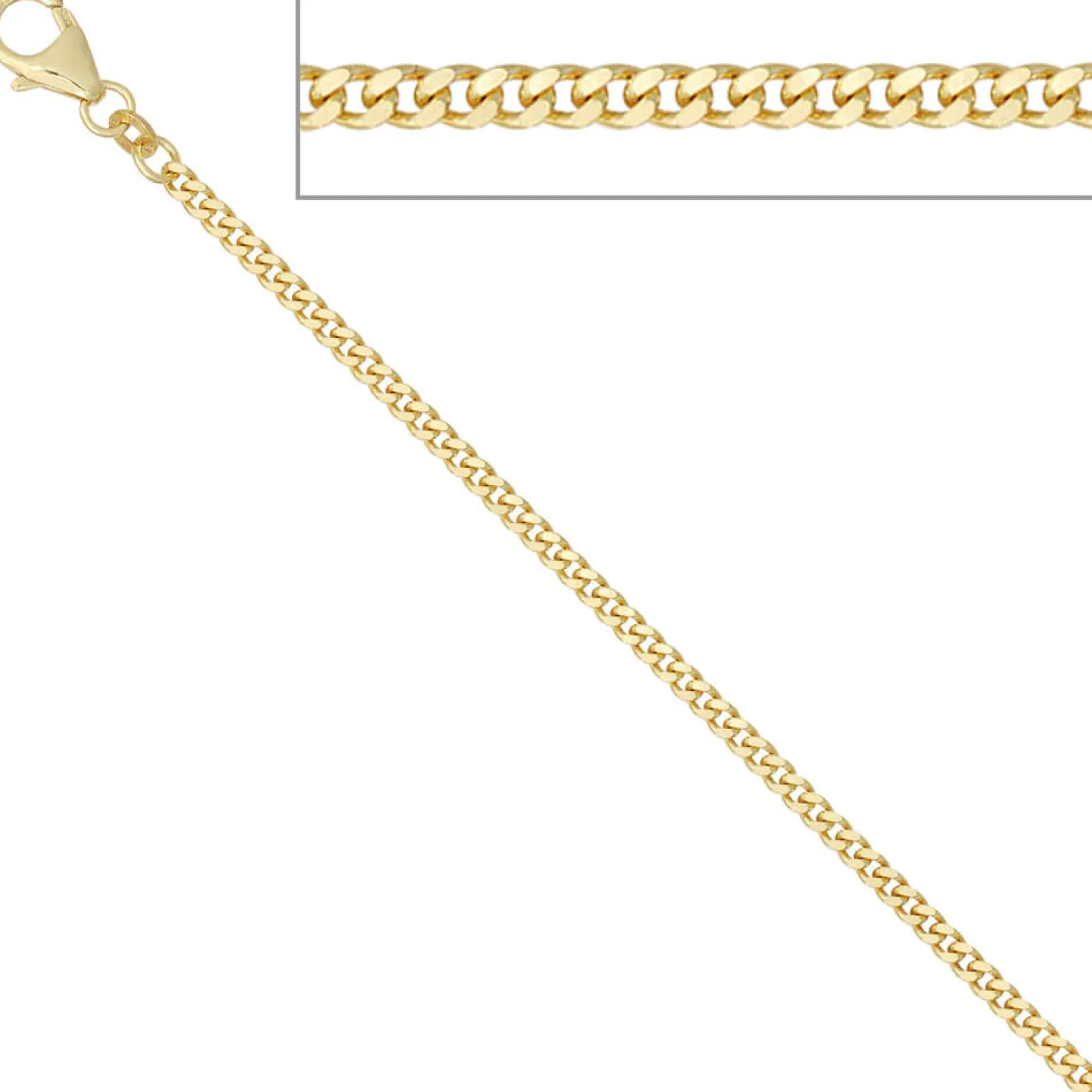 2,3mm Panzerkette Panzer Kette Collier 333 Gelbgold 70cm Halskette Halsschmuck