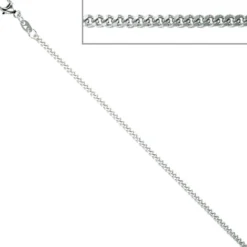 2,1mm Panzerkette Panzer Kette Collier, 925 Silber, Silberkette, 50 cm