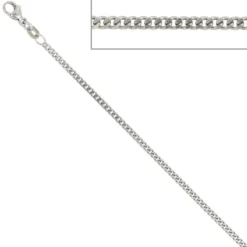 2,1mm Panzerkette Panzer Kette Collier, 925 Silber, Silberkette, 50 cm
