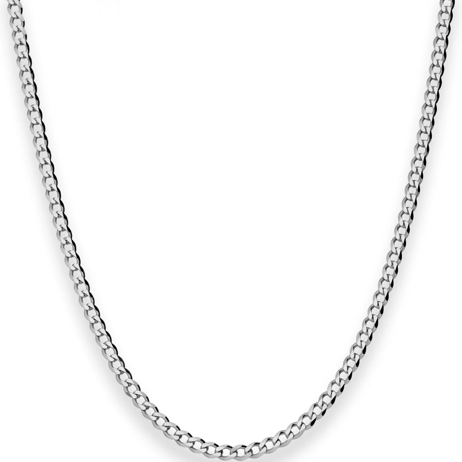 3mm Panzerkette Silberkette Collier Halskette aus 925 Silber rhodiniert 55cm