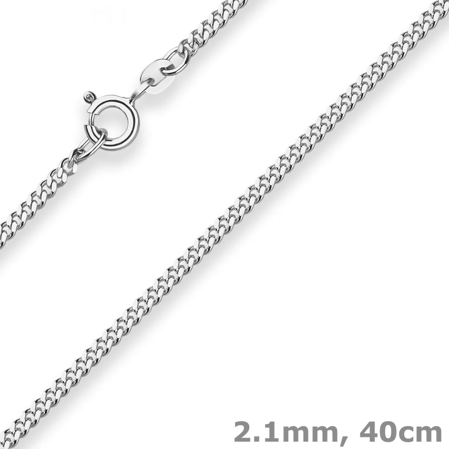 2,1mm Panzerkette Silberkette Collier Halskette aus 925 Silber 40cm