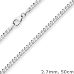 2,7mm Panzerkette Silberkette Collier Halskette aus 925 Silber 50cm