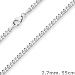 2,7mm Panzerkette Silberkette Collier Halskette aus 925 Silber 55cm