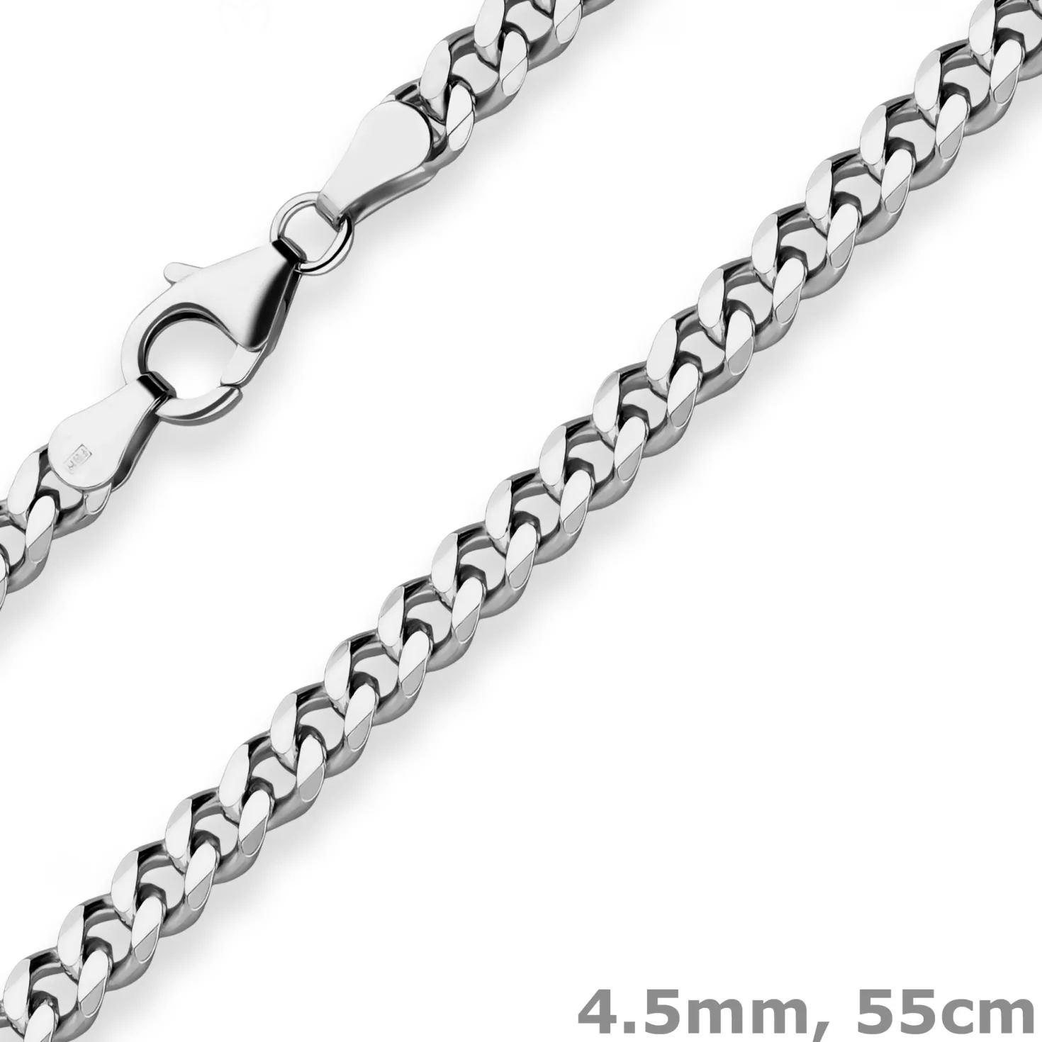 4,5mm Panzerkette Silberkette Collier Halskette aus 925 Silber rhodiniert 55cm