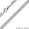 4,5mm Panzerkette Silberkette Collier Halskette aus 925 Silber rhodiniert 50cm