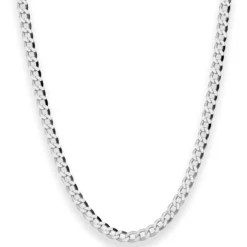4,5mm Panzerkette Silberkette Collier Halskette aus 925 Silber rhodiniert 50cm