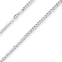 4,5mm Panzerkette Silberkette Collier Halskette aus 925 Silber rhodiniert 60cm