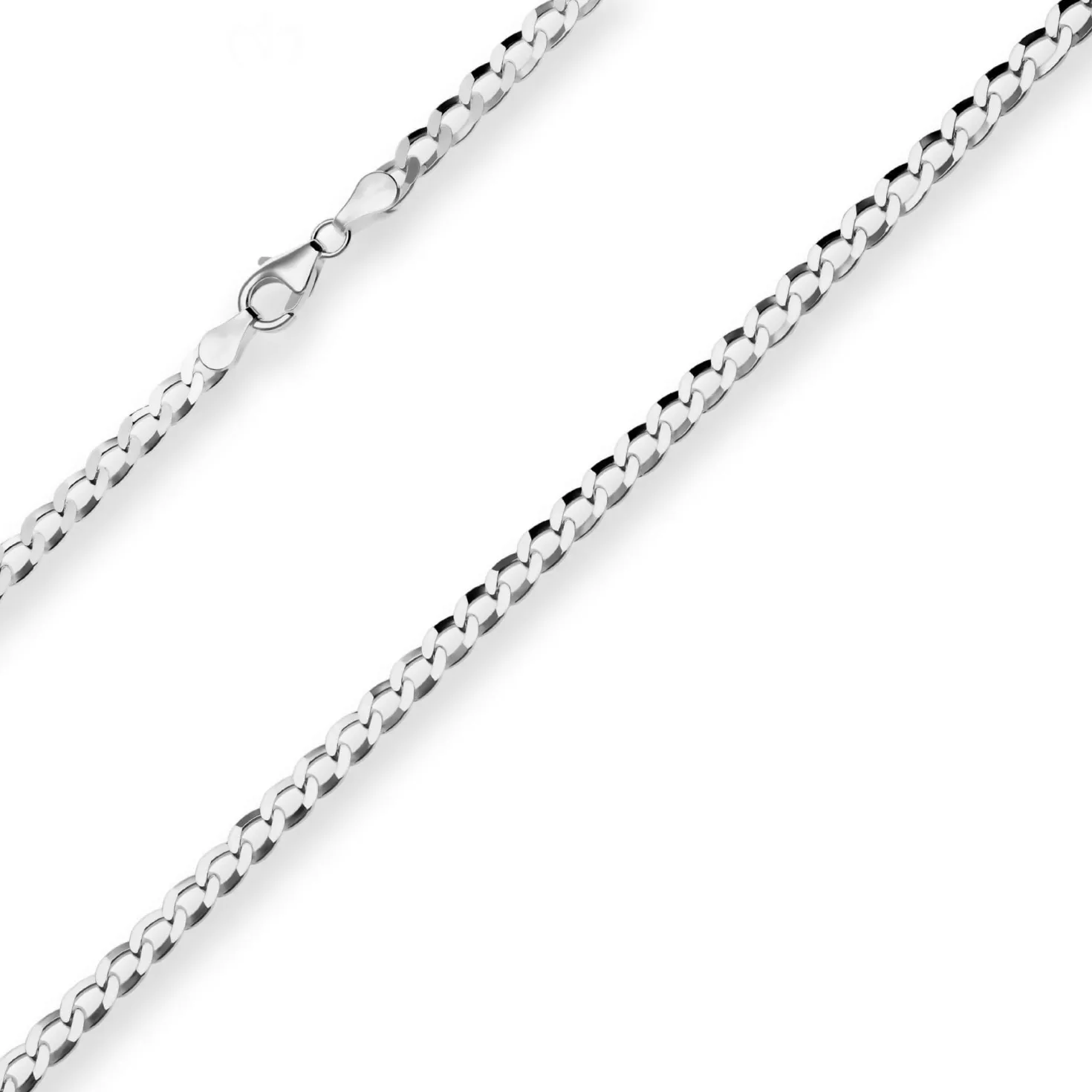 4,5mm Panzerkette Silberkette Collier Halskette aus 925 Silber rhodiniert 60cm