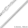 3,6mm Panzerkette Silberkette Collier Halskette aus 925 Silber 50cm