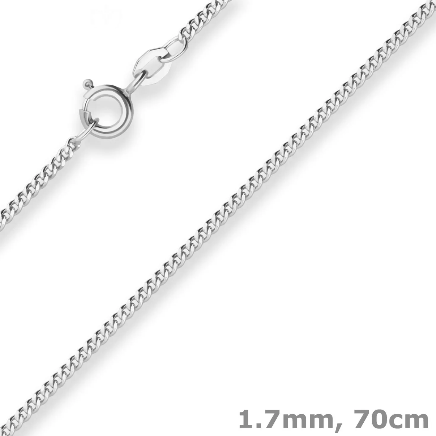 1,7mm Panzerkette Silberkette Collier Halskette aus 925 Silber 70cm
