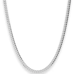 3,6mm Panzerkette Silberkette Collier Halskette aus 925 Silber rhodiniert 50cm