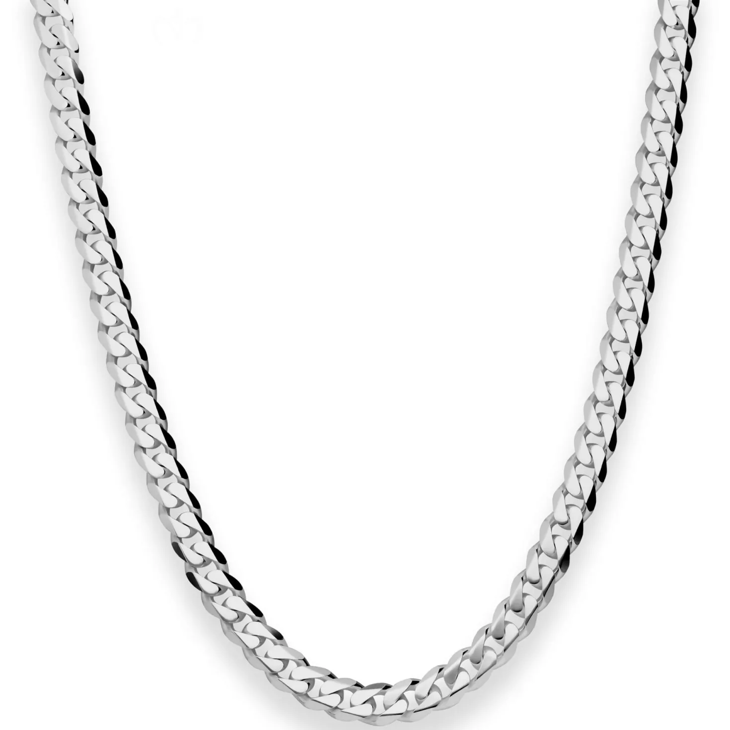 6mm Panzerkette Silberkette Collier Halskette aus 925 Silber rhodiniert 55cm