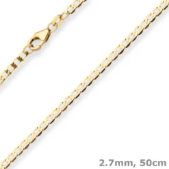 2,7mm Panzerkette weit Collier Halskette aus 333 Gold Gelbgold 50cm