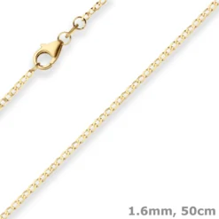 1,6mm Panzerkette weit Collier Halskette aus 333 Gold Gelbgold 50cm