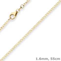 1,6mm Panzerkette weit Collier Halskette aus 585 Gold Gelbgold 55cm