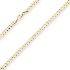 4,9mm Panzerkette weit Goldkette Collier Halskette aus 585 Gold Gelbgold 50cm