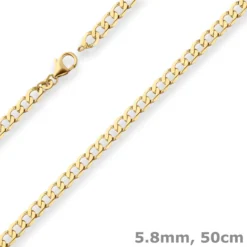 5,8mm Panzerkette weit Goldkette Collier Halskette aus 333 Gold Gelbgold 50cm