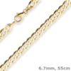 6,7mm Panzerkette weit Goldkette Collier Halskette aus 585 Gold Gelbgold 55cm