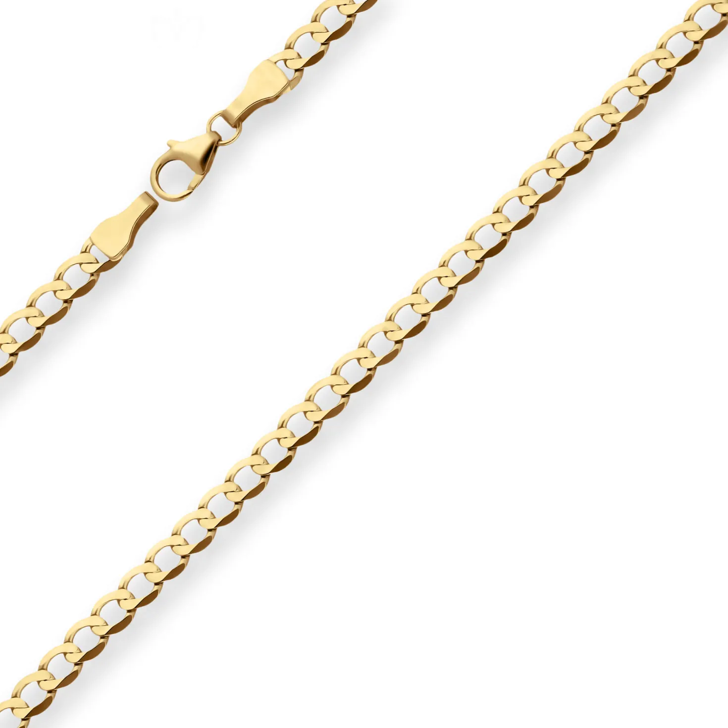 3,9mm Panzerkette weit Goldkette Collier Halskette aus 585 Gold Gelbgold 50cm