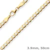 3,9mm Panzerkette weit Goldkette Collier Halskette aus 333 Gold Gelbgold 50cm