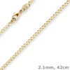 2,1mm Panzerkette weit Goldkette Collier Halskette aus 333 Gold Gelbgold 42cm