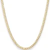 3,3mm Panzerkette weit Goldkette Collier Halskette aus 375 Gold Gelbgold 60cm