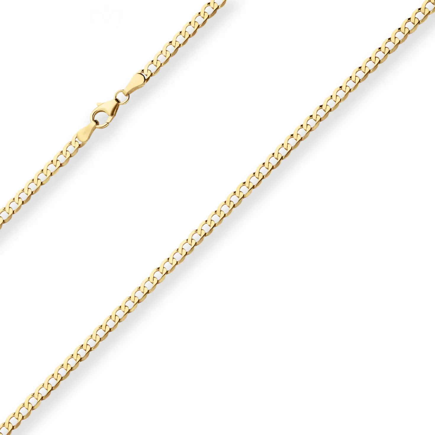 3,3mm Panzerkette weit Goldkette Collier Halskette aus 375 Gold Gelbgold 55cm
