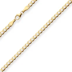 3,9mm Panzerkette weit Goldkette Collier Halskette aus 333 Gold Gelbgold 45cm