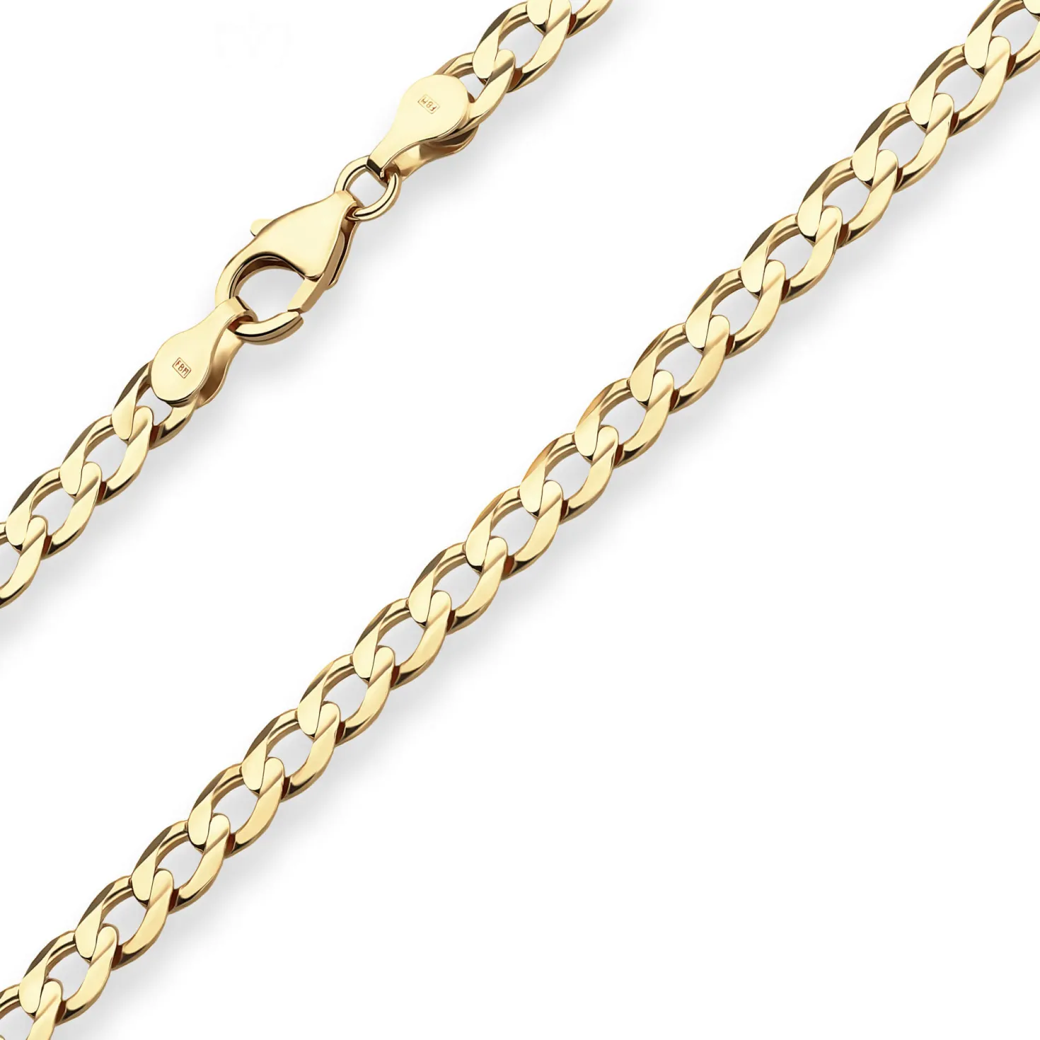 5,5mm Panzerkette weit Goldkette Collier Halskette aus 333 Gold Gelbgold 45cm