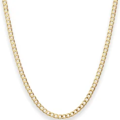 3,3mm Panzerkette weit Goldkette Collier Halskette aus 585 Gold Gelbgold 45cm