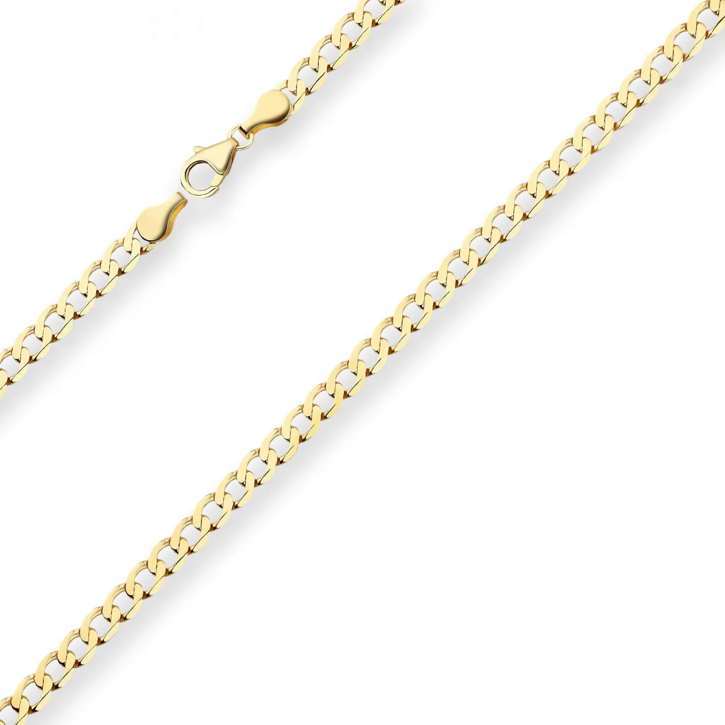 4,9mm Panzerkette weit Goldkette Collier Halskette aus 333 Gold Gelbgold 60cm