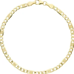 3,8mm Panzer-Steg Armband Armschmuck Goldarmband aus 333 Gold Gelbgold 19cm