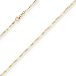 1,9mm Panzerstegkette Collier Halskette aus 585 Gold Gelbgold 50cm