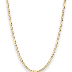 1,9mm Panzerstegkette Collier Halskette aus 585 Gold Gelbgold 50cm