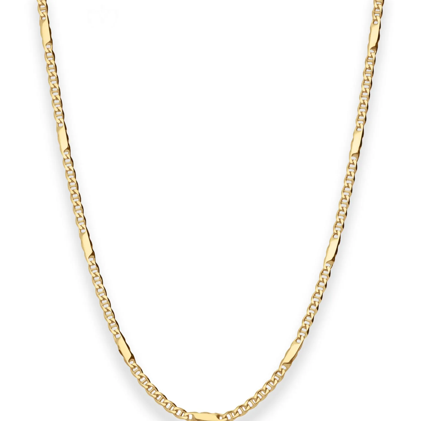 1,9mm Panzerstegkette Collier Halskette aus 585 Gold Gelbgold 50cm